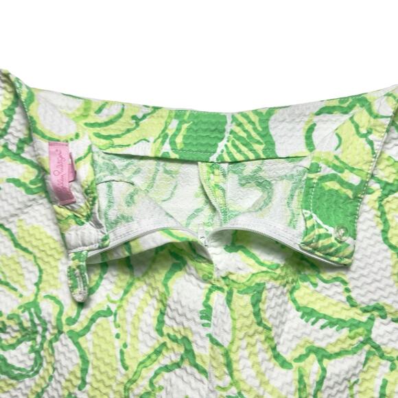 Lilly Pulitzer | Women | Liza Lime Green Floral Summer Resort Shorts | Size 2 - Picture 8 of 10